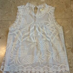 Anthropologie White Lace Blouse